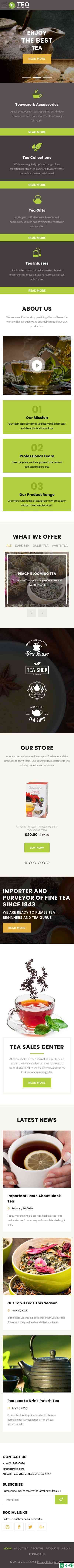 精选茶叶与精致茶具在线商城模板-手机预览